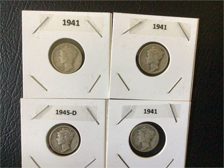 Mercury Dimes 1935, 1935, 1936, 1941