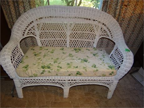 Wicker Settee and Table