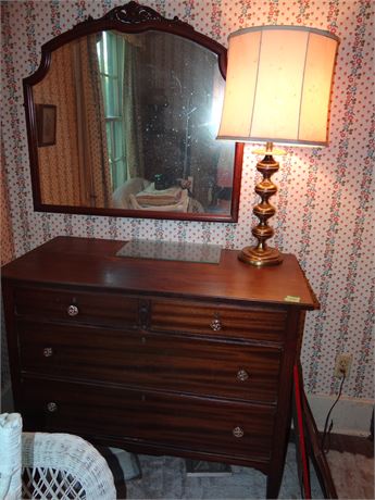 Dresser with Mirror and Lamp