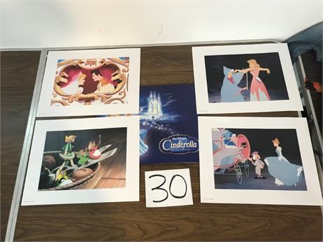 4 Cinderella Lithographs