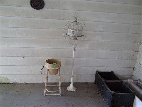 Planter and Bird Cage
