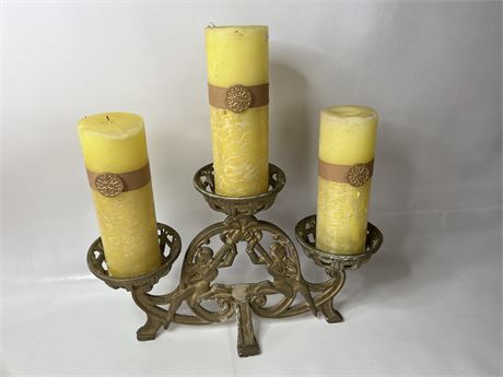 Cast Iron Candle Holder - Very Heavy