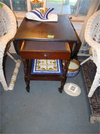 One Drawer Drop Side End Table