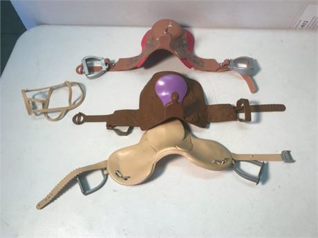 3 Toy Horse Saddles