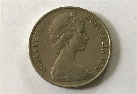 1974 Australia 20 Cent Coin