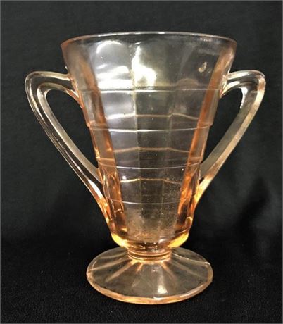 Double Handled Pink Depression Glass