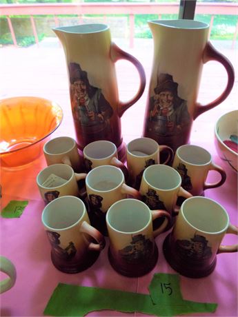 Vintage Beer Pitchers and Mugs, Hawick, Scotland