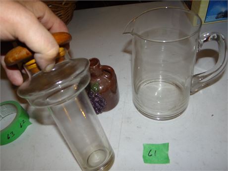 Glass Thingamabob and Pitcher
