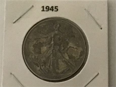 1945 Walking Liberty 1/2 Dollar Coin
