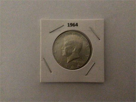1964 Kennedy 1/2 Dollar Coin - Silver