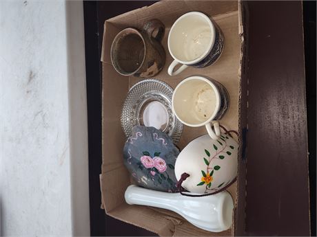 Coffee Cups & Small Slate & Misc.