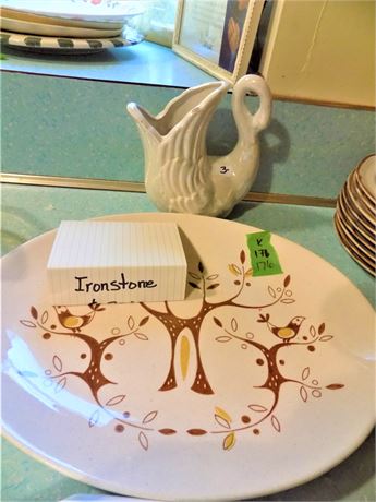 Mid-Century Scandinavian Serving Plate and Pitcher