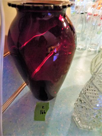 Glass Vase Red