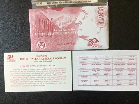 1999 United States Mint Uncirculated Coin Set