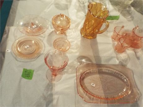 Glassware, Rose and Amber Color