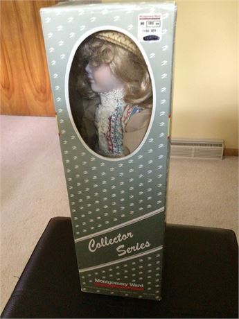 Vintage Porcelain Doll in Original Box 16" Tall