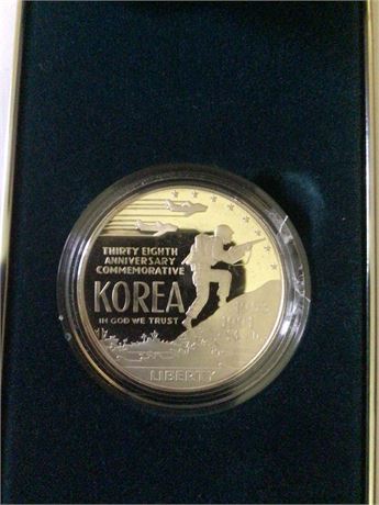 1991 United States Korean War Memorial Silver Dollar Coin - 90% Silver - Rare