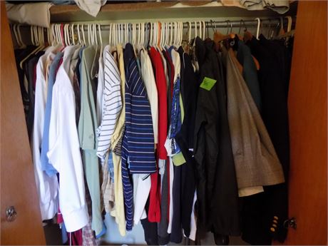 Men's Clothing and Coats, Mostly XL, Name Brands