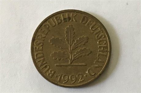 1992 Germany 10 Pfennig Coin