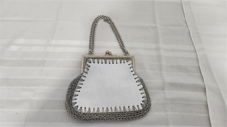 Silver toned hand bag