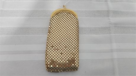 Gold tone mesh coin purse