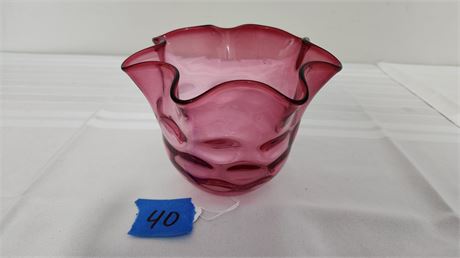 Cranberry Coin Dot Dish