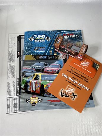 Nascar Program and Hot Wheels Car Home Depot