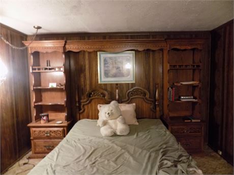 Full Size Bed with Bookcases