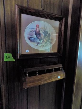 Rooster Art and Shelf