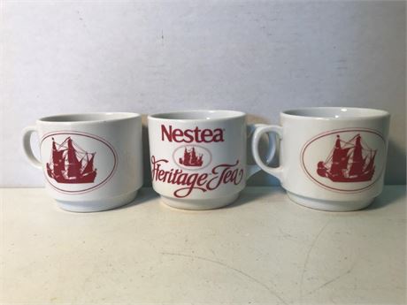 3 Nestea Heritage Tea Mugs