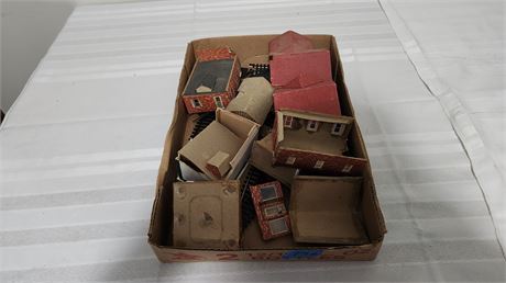 Vintage Cardboard Train Buildings