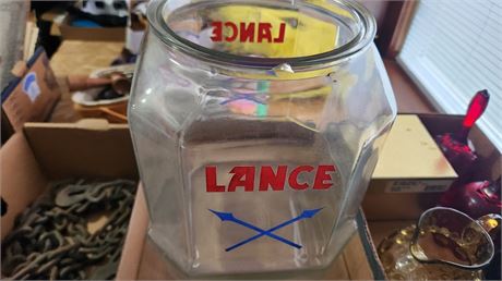 Lance Glass Jar. Has Chip In Glass