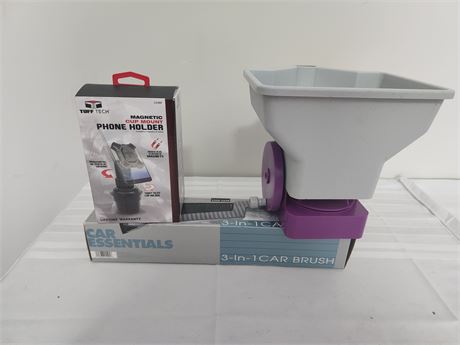 Seed Spreader, Car Brush, Phone Holder