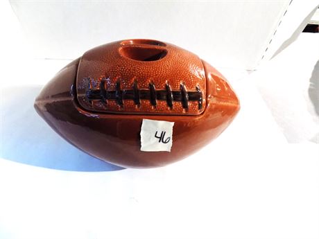 Collectible Painted Ceramic Football Canister