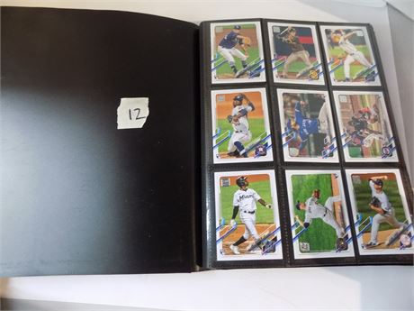 Collectible Baseball Trading Cards in Book
