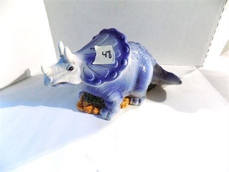 Collectible Painted Ceramic Dinosaur Cookie Canister