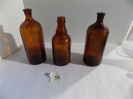Collectible Brown Glass Bottles