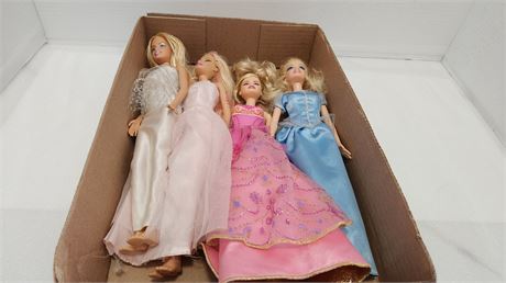 Lot Of 4 Barbies