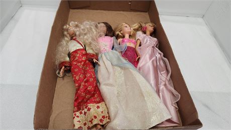 Lot Of 4 Barbies