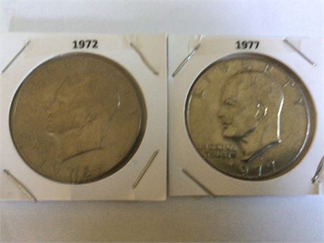 1972 & 1977 Eisenhower Doller Coins