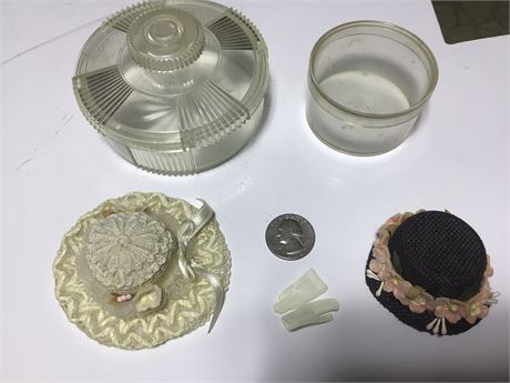 Miniature Vintage Ladies Hats (Possible fit for Barbie Dolls)