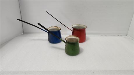 very Small Enamel Pots