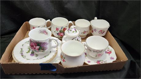 Large Lot Of Cups, Saucers, Cream & Sugar