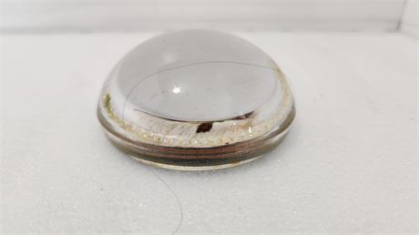 Butterfly With Flowers Glass Paper Weight