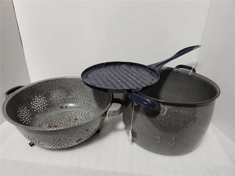 3 Pieces Enamel ware