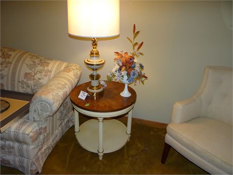 Pair of End Tables and Lamps