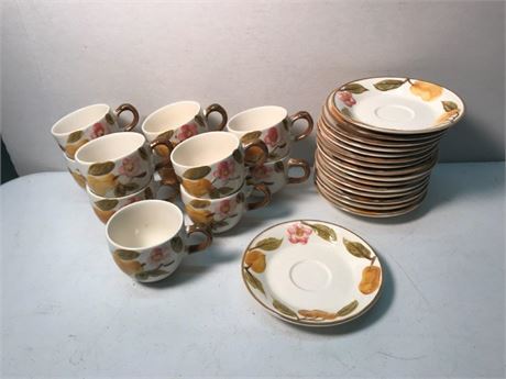 Crest-Stone Laguna Tea Plates & Cups