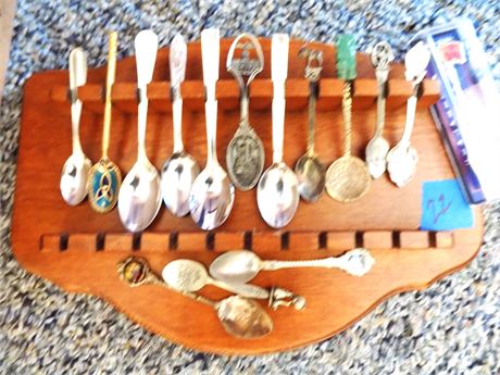 Collectible Spoons and rack