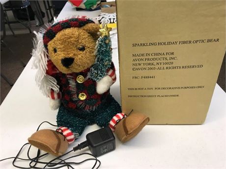 Sparkling Holiday Fiber Optic Bear