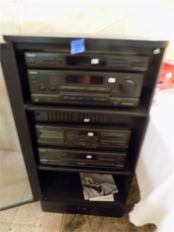 Stereo Equipment and Cabinet